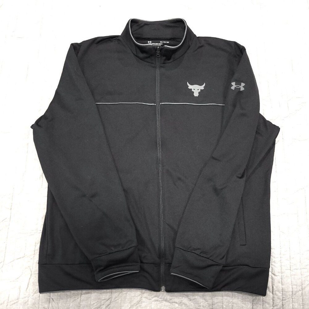 Under Armour Men's Project Rock Knit Track Full Zip Jacket, Black, Large